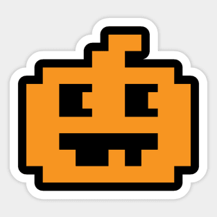 8 Bit Pixel Jack O' Lantern Pumpkin Head Sticker